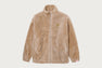 FAUX FUR MOCK NECK ZIP UP JACKET