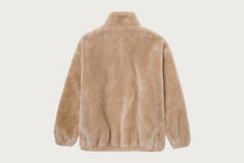 FAUX FUR MOCK NECK ZIP UP JACKET