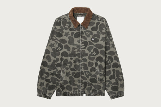 TONAL CAMO HEART RIVET WASHED JACKET