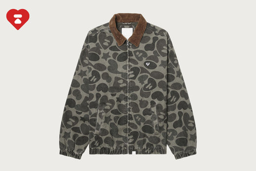 TONAL CAMO HEART RIVET WASHED JACKET