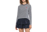 HEART BADGE STRIPED LS TEE