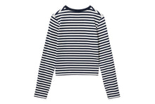 HEART BADGE STRIPED LS TEE