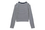 HEART BADGE STRIPED LS TEE