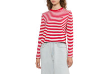 HEART BADGE STRIPED LS TEE