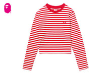 HEART BADGE STRIPED LS TEE
