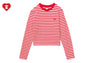 HEART BADGE STRIPED LS TEE