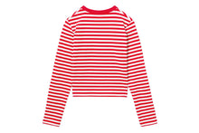 HEART BADGE STRIPED LS TEE