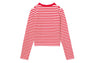 HEART BADGE STRIPED LS TEE