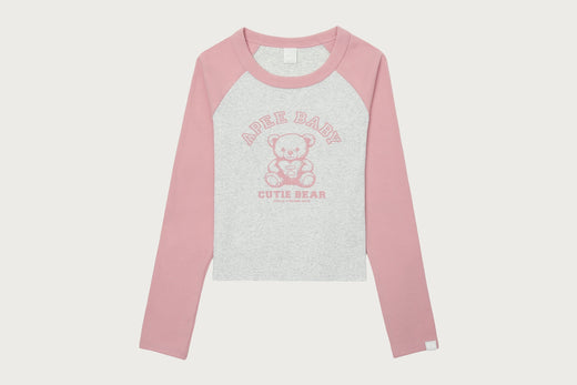 APEE CUTIE BEAR RAGLAN LS TEE