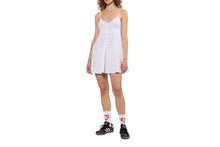 HEART BADGE WOVEN TABLE CHECK CAMI DRESS