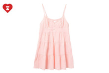 HEART BADGE WOVEN TABLE CHECK CAMI DRESS