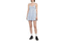 HEART BADGE WOVEN TABLE CHECK CAMI DRESS