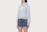 CHENILLE EMBROIDERY MINI CROP HOODIE