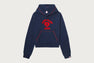 CHENILLE EMBROIDERY MINI CROP HOODIE