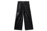 FAUX LEATHER CARGO PANTS