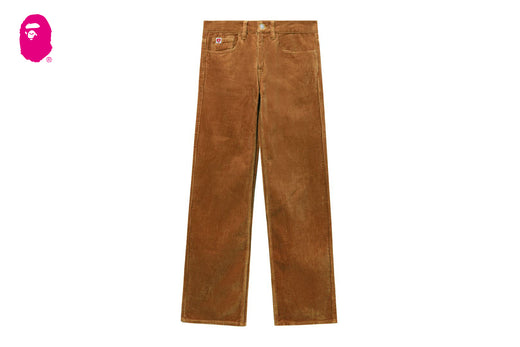 PU BADGE CORDUROY PANTS