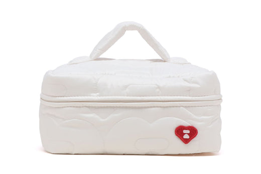 QUILITED HEART MONOGRAM COSMETIC BAG