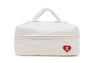 QUILITED HEART MONOGRAM COSMETIC BAG