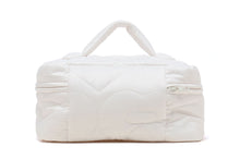 QUILITED HEART MONOGRAM COSMETIC BAG
