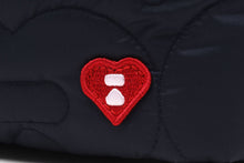 QUILITED HEART MONOGRAM COSMETIC BAG