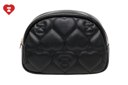 QUILTED HEART MONOGRAM MINI POUCH