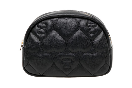QUILTED HEART MONOGRAM MINI POUCH