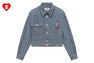 WASHED DENIM CROP SHIRT