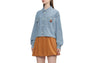 WASHED DENIM CROP SHIRT