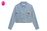 WASHED DENIM CROP SHIRT