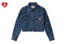 CAMO LASER PRINT DENIM CROP SHIRT