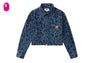 CAMO LASER PRINT DENIM CROP SHIRT