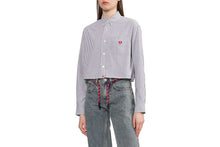 EMBRO BADGE STRIPE CROPPED SHIRT