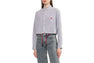 EMBRO BADGE STRIPE CROPPED SHIRT