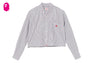 EMBRO BADGE STRIPE CROPPED SHIRT