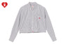 EMBRO BADGE STRIPE CROPPED SHIRT