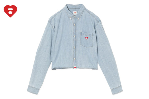EMBRO BADGE CHAMBRAY CROPPED SHIRT