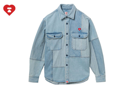 DENIM PATCHWORK WORK SHIRT