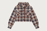 HEART PATCH FLANNEL CHECK HOODIE SHIRT