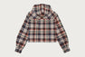 HEART PATCH FLANNEL CHECK HOODIE SHIRT