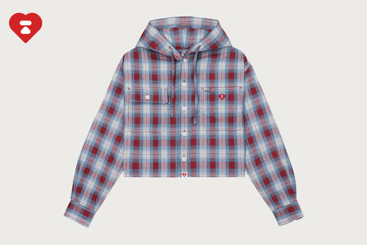 CHECK HOODIE SHIRT