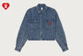 LINE CAMO CROPPED DENIM SHIRT
