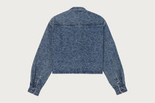 LINE CAMO CROPPED DENIM SHIRT