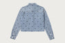 HEART EMBORIDERY ALLOVER PRINT DENIM SHIRT