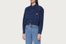 CAMO LASER PRINT DENIM CROPPED SHIRT