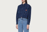 CAMO LASER PRINT DENIM CROPPED SHIRT
