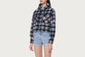 APEE CHECK HOODIE SHIRT