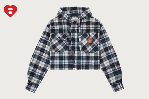 APEE CHECK HOODIE SHIRT