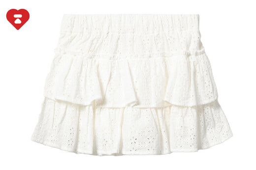 HEART BADGE WOVEN SKIRT