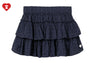 HEART BADGE WOVEN GARMENT DYE SKIRT