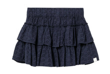HEART BADGE WOVEN GARMENT DYE SKIRT